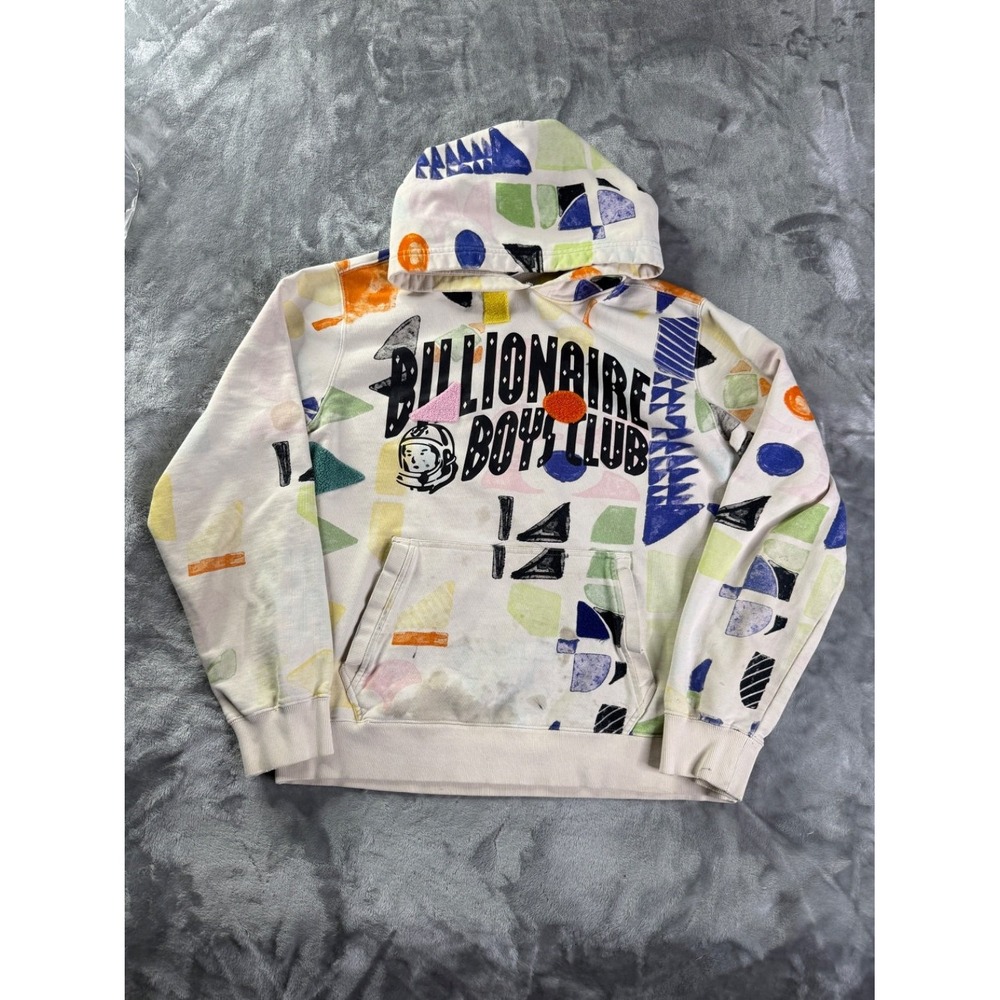 Billionaire Boys Club Hoodie L Multicolor Geometric Long Sleeve Hooded Applique